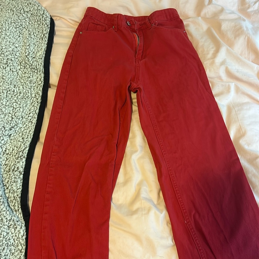 Bright red jeans, SHEIN